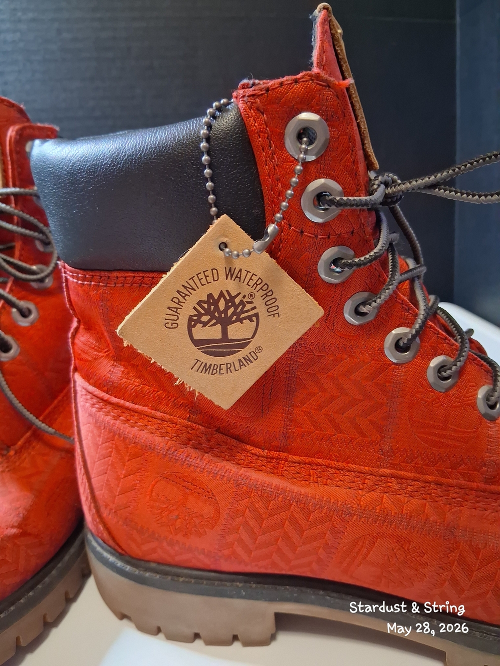 Timberland Mens 6 Inch Premium Waterproof Boots Red Size 9.5 - Picture 3 of 16